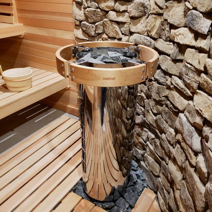 Harvia Cilindro Half Series 240V Electric Heater Package w/ Digital Controller and Wifi and Stones  9.0 kW (for 141 - 494 ft³ Saunas)