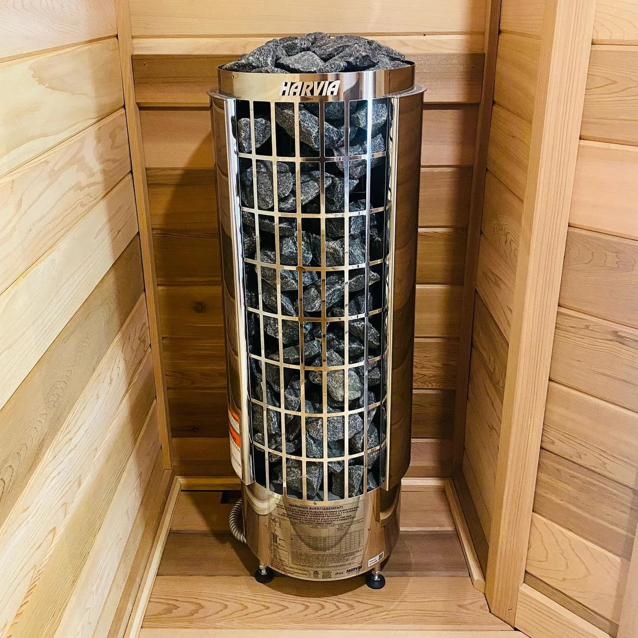 Harvia Cilindro Half Series 240V Electric Heater Package w/ Digital Controller and Wifi and Stones  9.0 kW (for 141 - 494 ft³ Saunas)