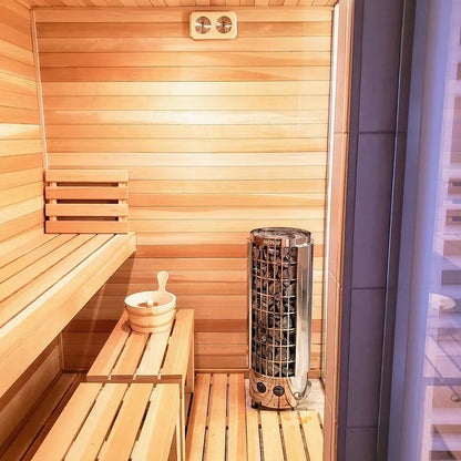Harvia Cilindro Half Series 240V Electric Heater w/ Built-In Knob Controls and Stones  8 kW (for 141 - 431 ft³ Saunas)
