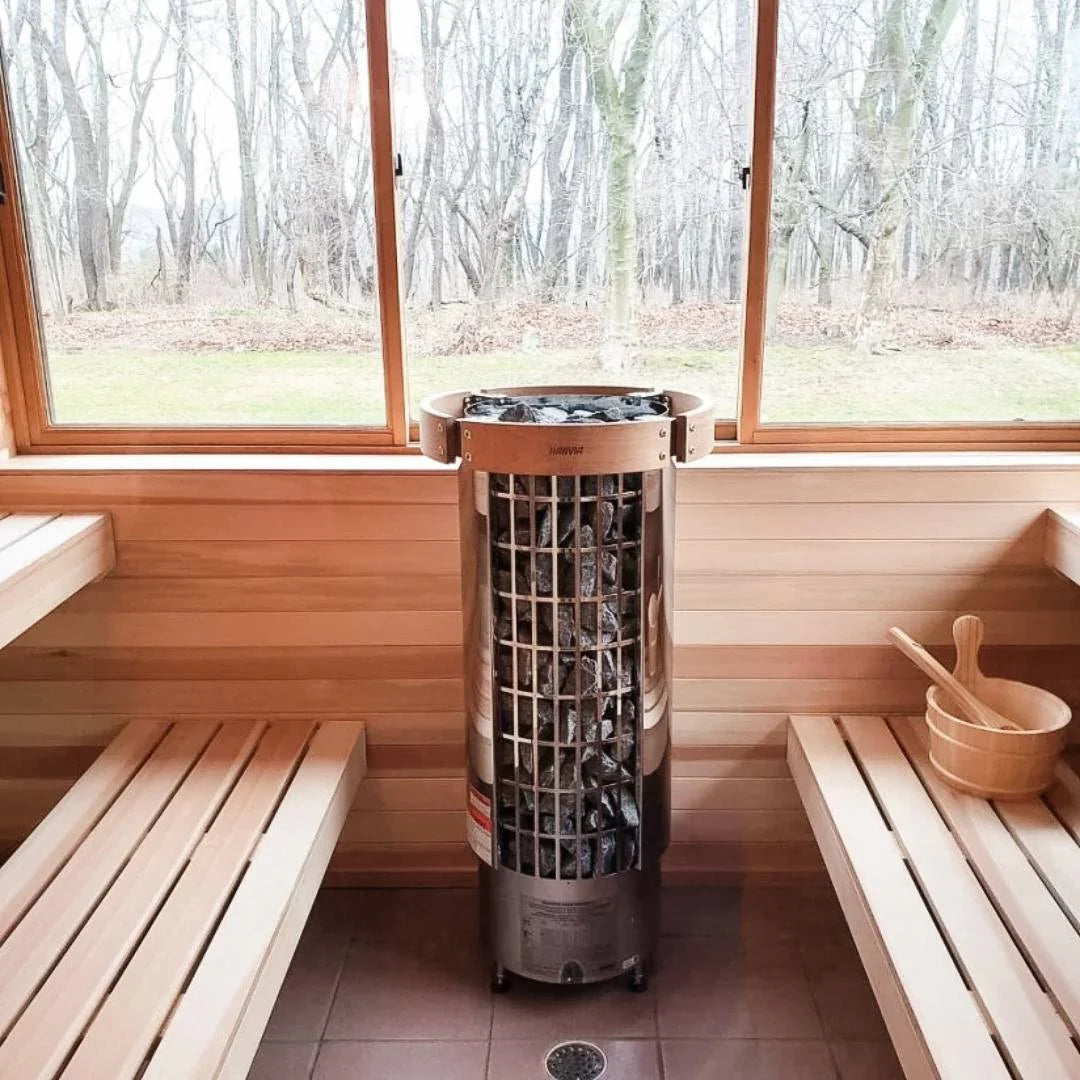 Harvia Cilindro Half Series 240V Electric Heater Package w/ Digital Controller and Wifi and Stones  9.0 kW (for 141 - 494 ft³ Saunas)