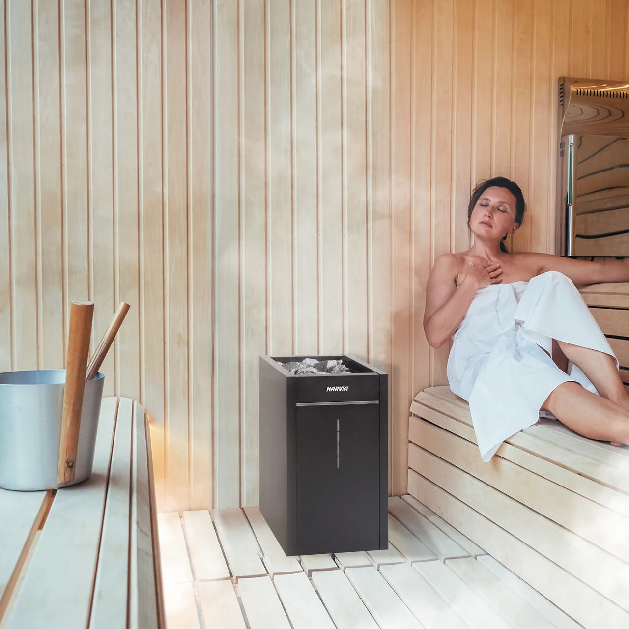 Harvia Virta 240V/208V Electric Heater Package w/ Digital Controller and Wifi and Stones  9 kW (for 141 - 494 ft³ Saunas)