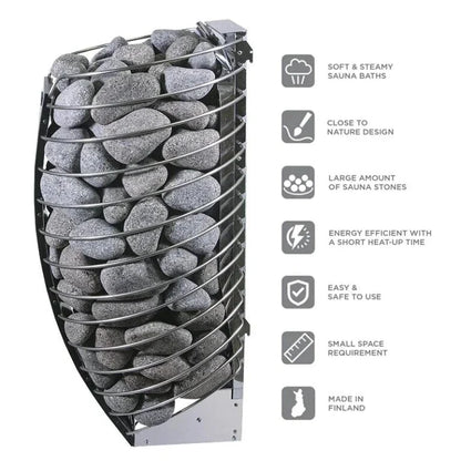 Harvia Spirit 240V Electric Heater Package w/ Digital Controller and Wifi and Stones  8.0 kW (for 177 - 431 ft³ Saunas)