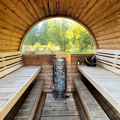 Harvia Cilindro Half Series 240V Electric Heater w/ Built-In Knob Controls and Stones  8 kW (for 141 - 431 ft³ Saunas)