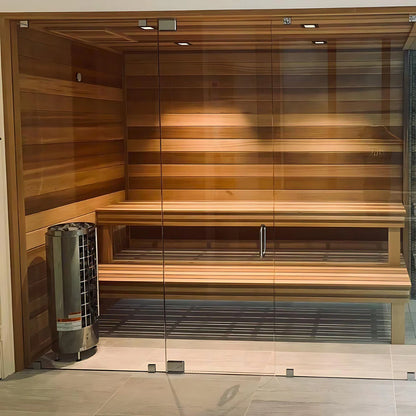 Harvia Cilindro Half Series 240V Electric Heater Package w/ Digital Controller and Wifi and Stones  9.0 kW (for 141 - 494 ft³ Saunas)