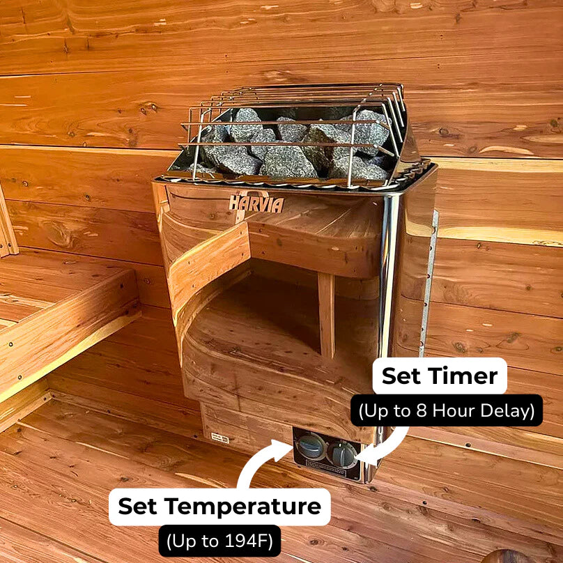 Harvia KIP 240V Electric Heater Package w/ Built-In Knob Controls and Stones  6 KW (for 170 - 300 ft³ Saunas)