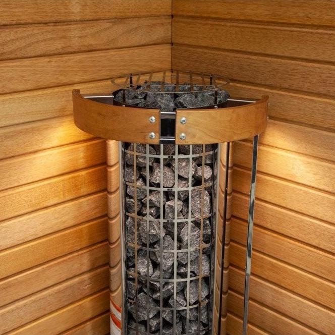 Harvia Cilindro Half Series 240V Electric Heater w/ Built-In Knob Controls and Stones  8 kW (for 141 - 431 ft³ Saunas)