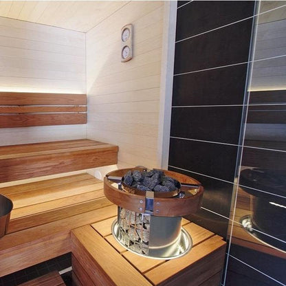 Harvia Cilindro Half Series 240V Electric Heater Package w/ Digital Controller and Wifi and Stones  9.0 kW (for 141 - 494 ft³ Saunas)