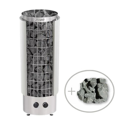 Harvia Cilindro Half Series 240V Electric Heater w/ Built-In Knob Controls and Stones  8 kW (for 141 - 431 ft³ Saunas)
