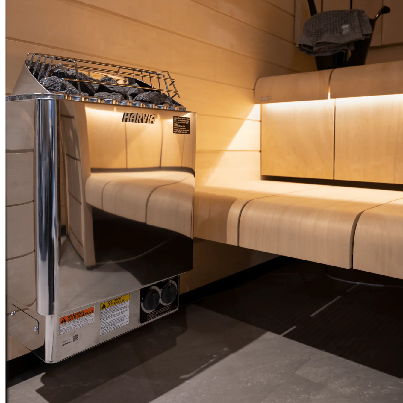 Harvia KIP 240V Electric Heater Package w/ Built-In Knob Controls and Stones  6 KW (for 170 - 300 ft³ Saunas)