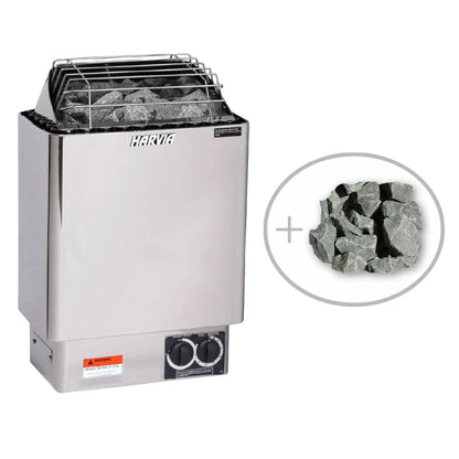 Harvia KIP 240V Electric Heater Package w/ Built-In Knob Controls and Stones  6 KW (for 170 - 300 ft³ Saunas)