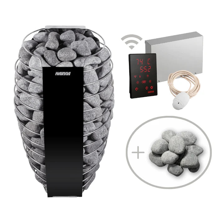 Harvia Spirit 240V Electric Heater Package w/ Digital Controller and Wifi and Stones  8.0 kW (for 177 - 431 ft³ Saunas)