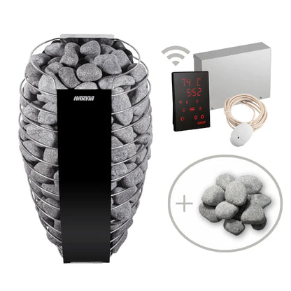 Harvia Spirit 240V Electric Heater Package w/ Digital Controller and Wifi and Stones  8.0 kW (for 177 - 431 ft³ Saunas)