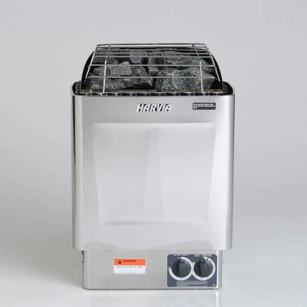 Harvia KIP 240V Electric Heater Package w/ Built-In Knob Controls and Stones  6 KW (for 170 - 300 ft³ Saunas)