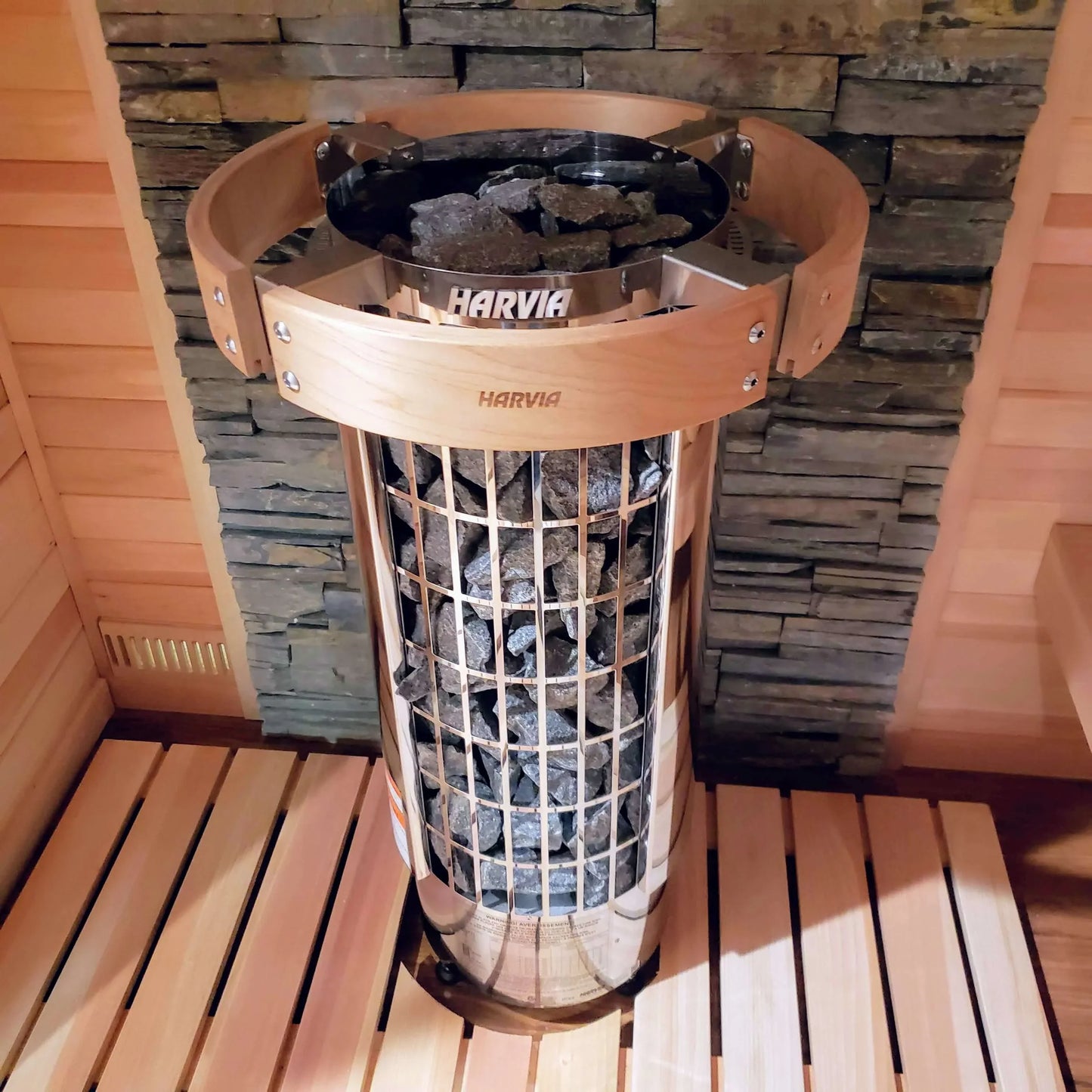 Harvia Cilindro Half Series 240V Electric Heater Package w/ Digital Controller and Wifi and Stones  9.0 kW (for 141 - 494 ft³ Saunas)