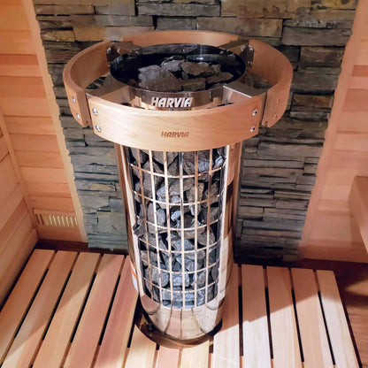 Harvia Cilindro Half Series 240V Electric Heater Package w/ Digital Controller and Wifi and Stones  9.0 kW (for 141 - 494 ft³ Saunas)