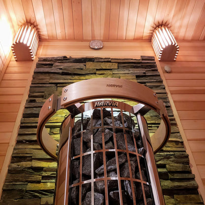 Harvia Cilindro Half Series 240V Electric Heater Package w/ Digital Controller and Wifi and Stones  9.0 kW (for 141 - 494 ft³ Saunas)