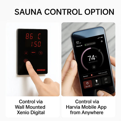 Harvia Cilindro Half Series 240V Electric Heater Package w/ Digital Controller and Wifi and Stones  9.0 kW (for 141 - 494 ft³ Saunas)