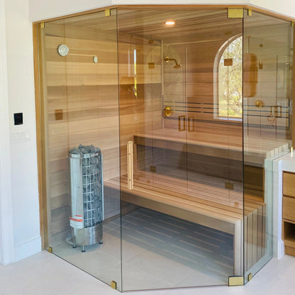 Harvia Cilindro Half Series 240V Electric Heater w/ Built-In Knob Controls and Stones  8 kW (for 141 - 431 ft³ Saunas)