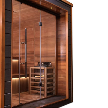 Harvia The Wall 6/8kW 240V Stainless Steel Electric Heater Package w/ Built-In Knob Controls and Stones  6kW (for 141 - 282 ft³ Saunas)