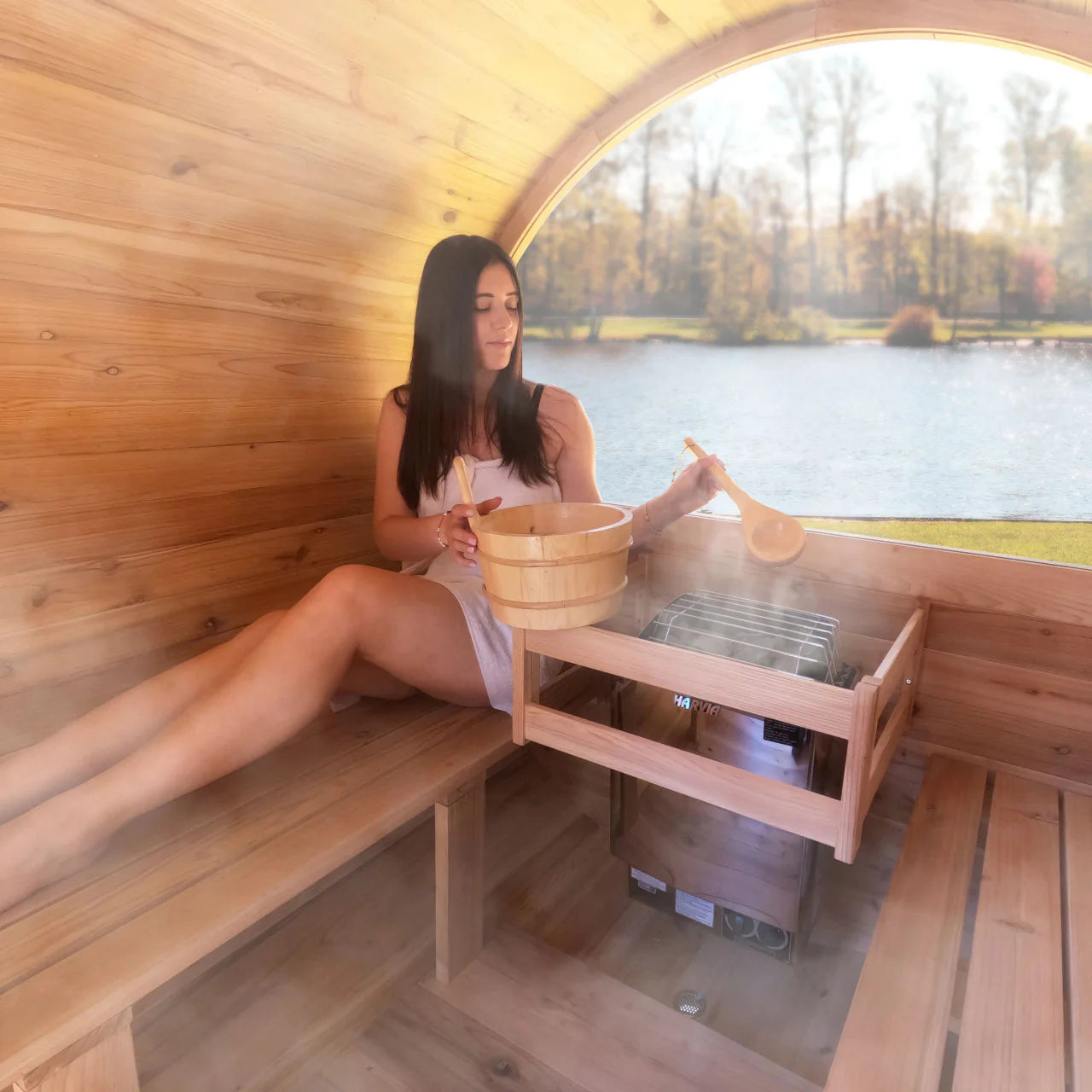 Harvia KIP 240V Electric Heater Package w/ Built-In Knob Controls and Stones  6 KW (for 170 - 300 ft³ Saunas)