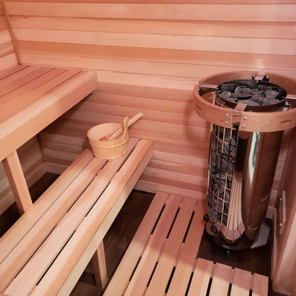 Harvia Cilindro Half Series 240V Electric Heater w/ Built-In Knob Controls and Stones  8 kW (for 141 - 431 ft³ Saunas)